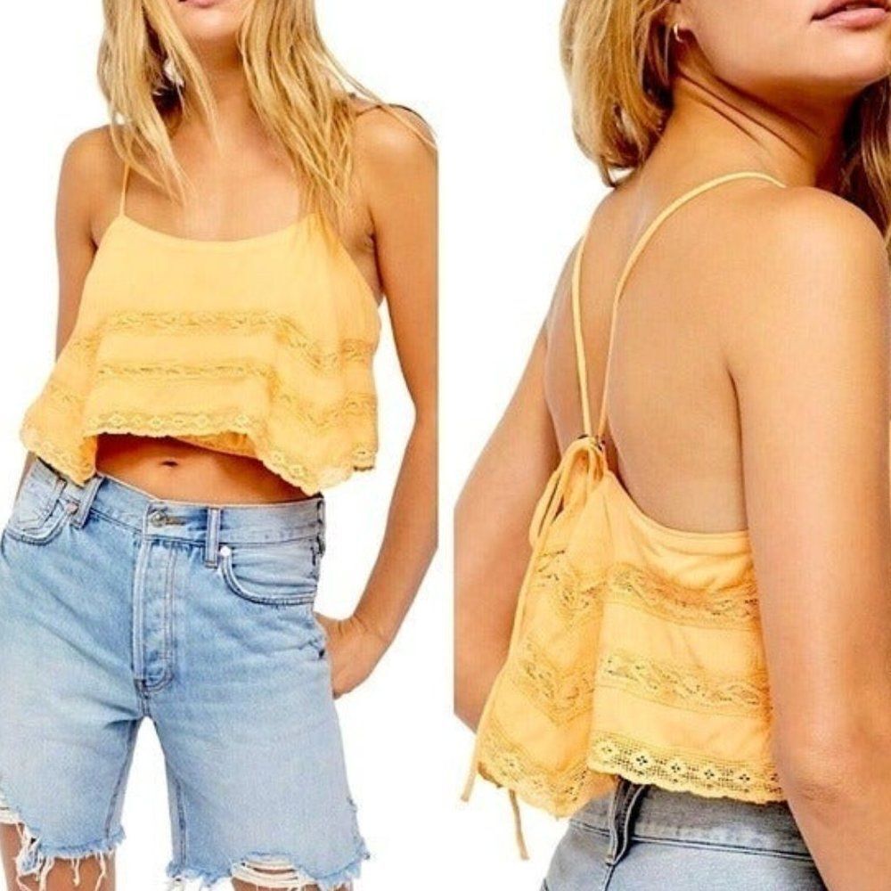 Free People Home Again Boho Cami Crop Top